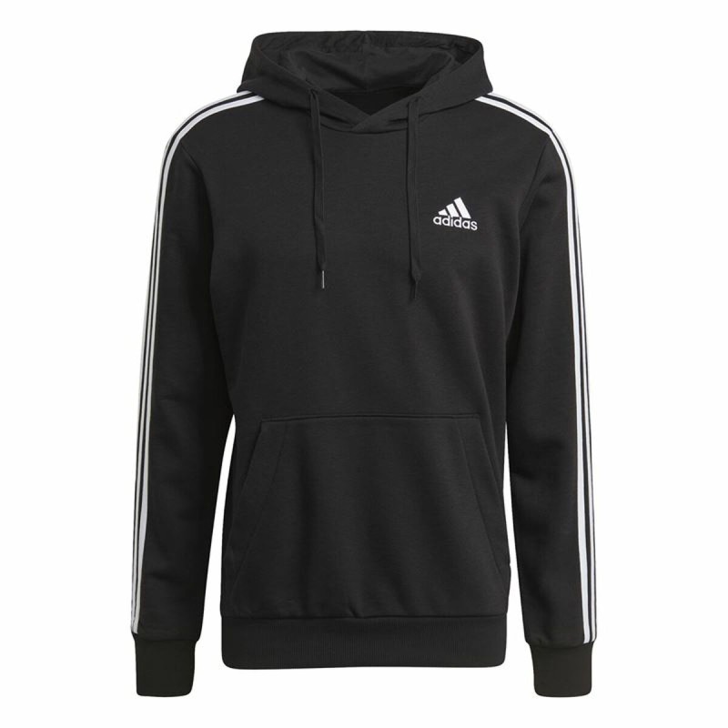 Polar com Capuz Homem Adidas Essentials 3 Stripes Preto