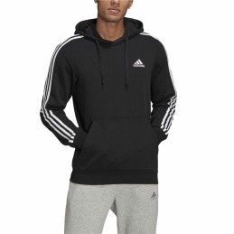 Polar com Capuz Homem Adidas Essentials 3 Stripes Preto