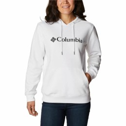 Polar com Capuz Mulher Columbia Logo Branco