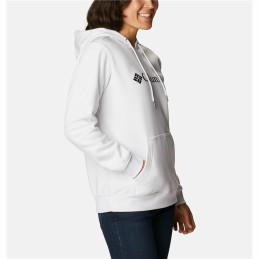 Polar com Capuz Mulher Columbia Logo Branco