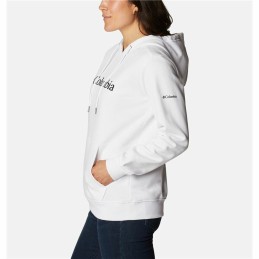 Polar com Capuz Mulher Columbia Logo Branco