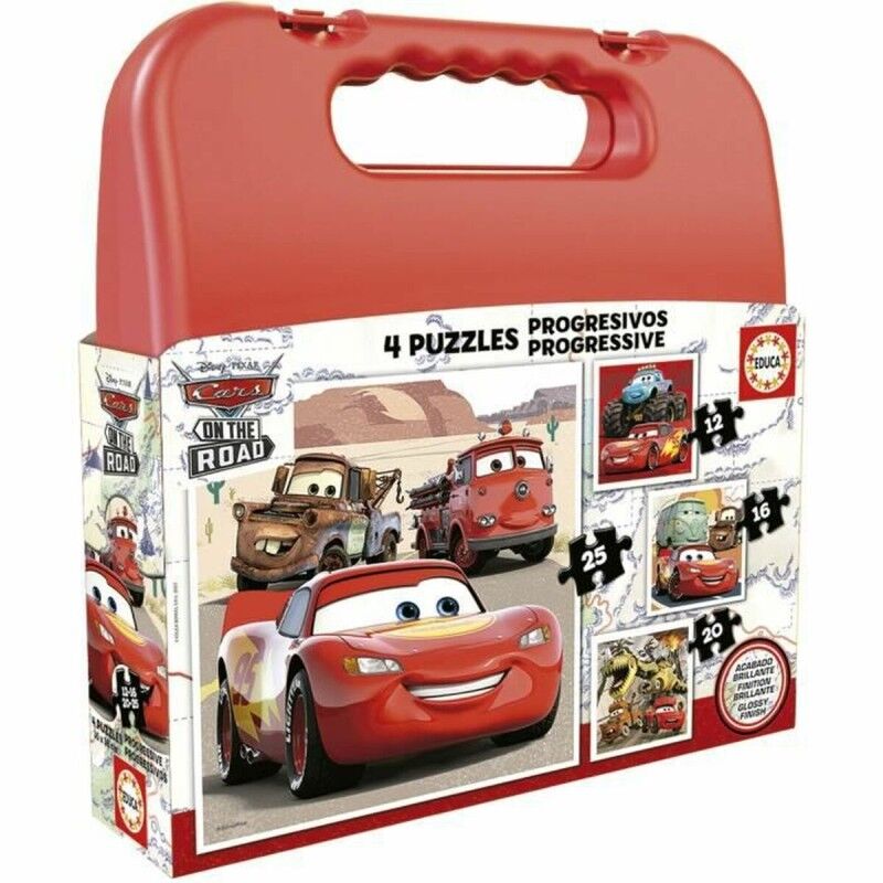 Cars|Set de 4 Puzzles Cars On the Road 73 Peças Cars|Set de 4 Puzzles Cars On the Road 73 Peças