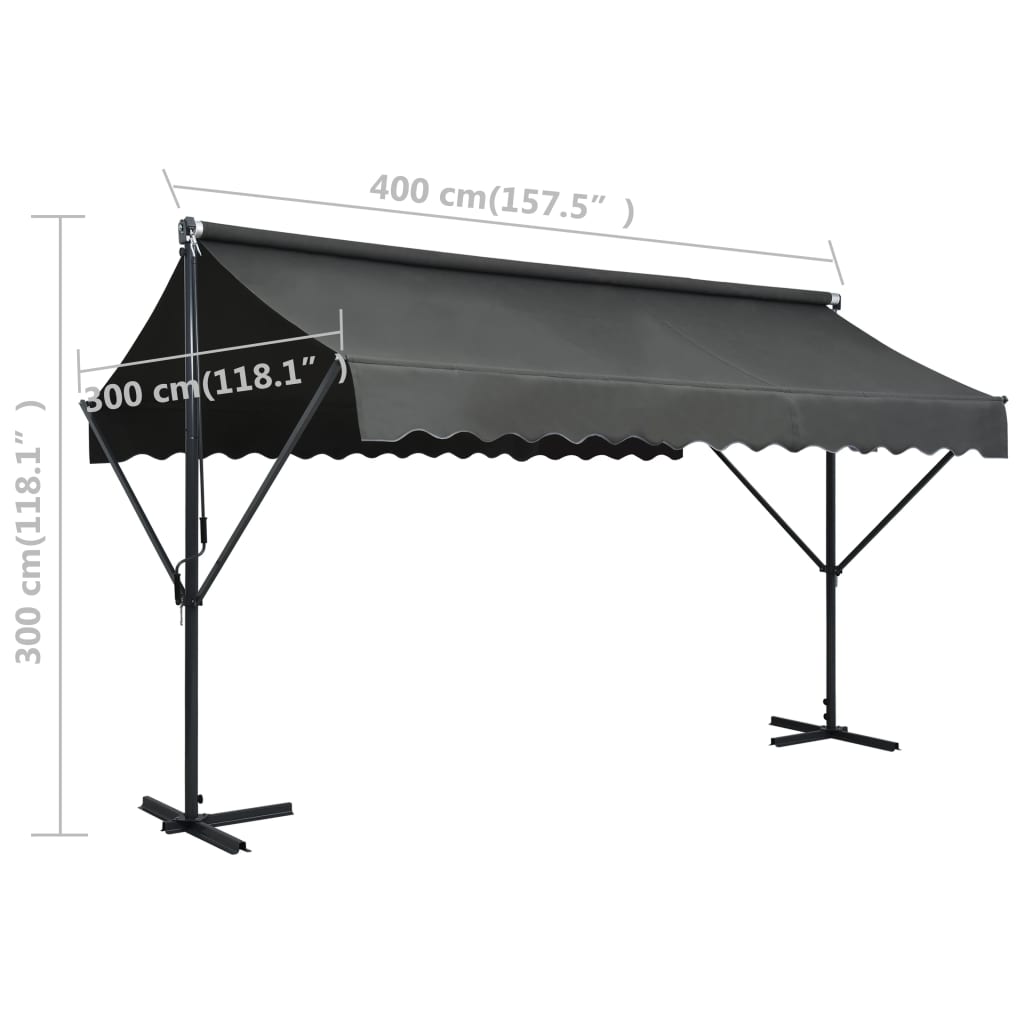 vidaXL Toldo de pé 400x300 cm antracite