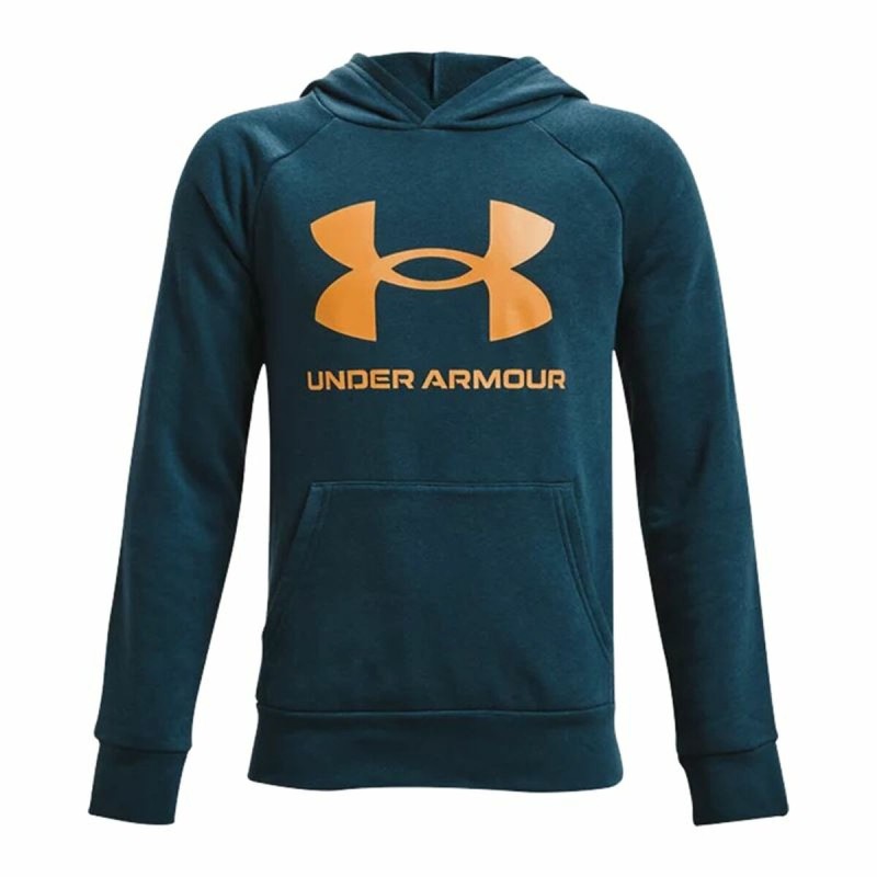 Polar com Capuz Criança Under Armour Rival Fleece Hoodie Ciano