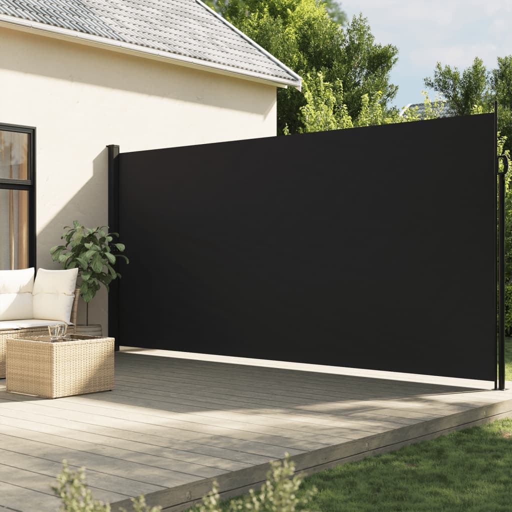 vidaXL Toldo lateral retrátil 200x500 cm preto