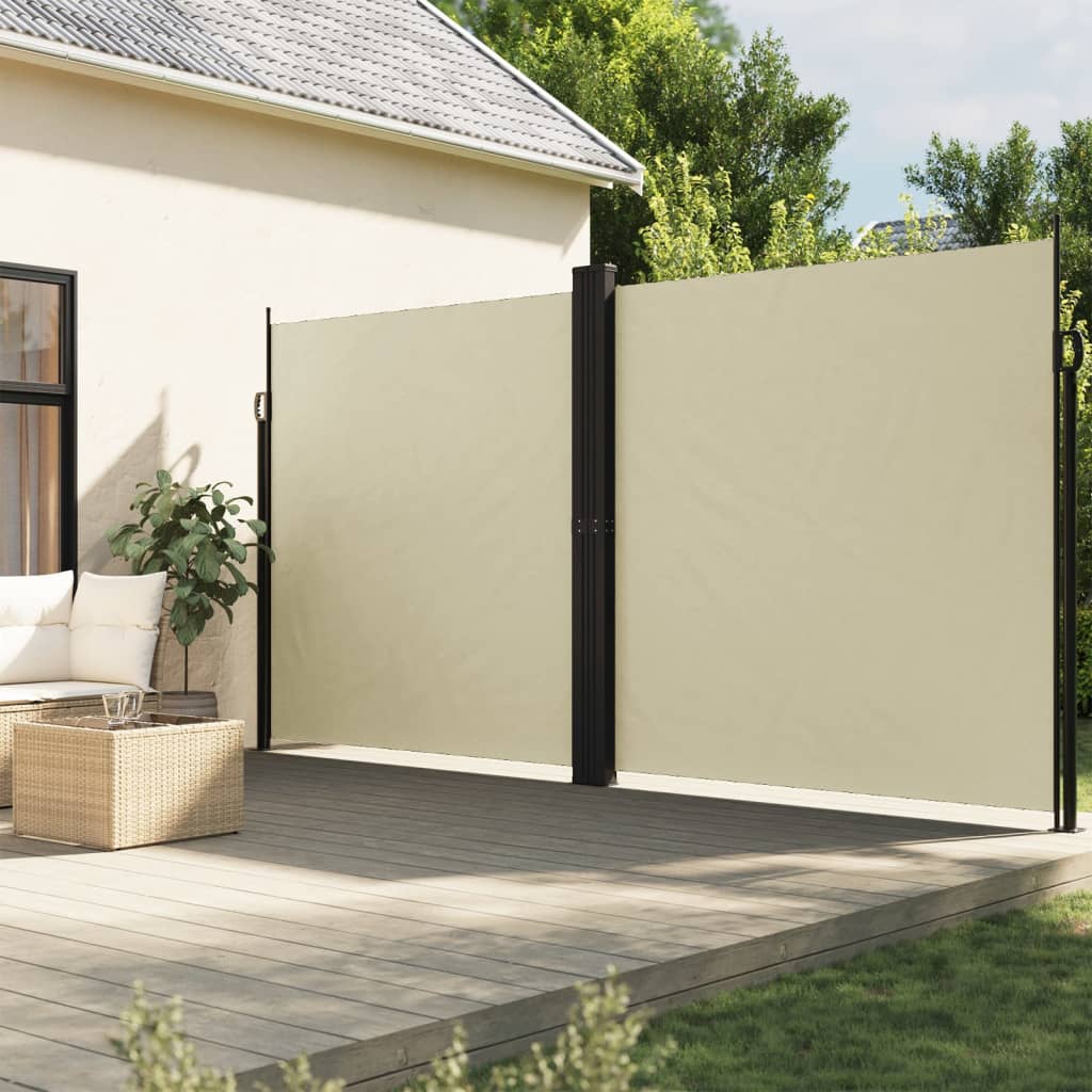 vidaXL Toldo lateral retrátil 220x1000 cm creme