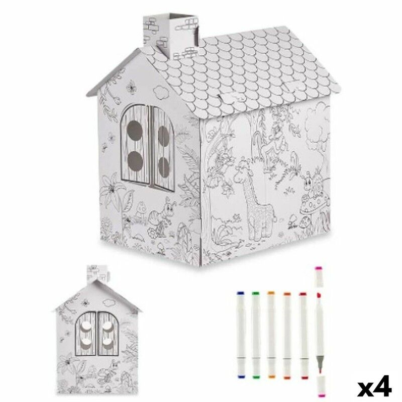 Pincello|Jogo de Trabalhos Manuais com Papel Pincello CV20973 Casa (4 Unidades) Pincello|Jogo de Trabalhos Manuais com Papel Pincello CV20973 Casa (4 Unidades)