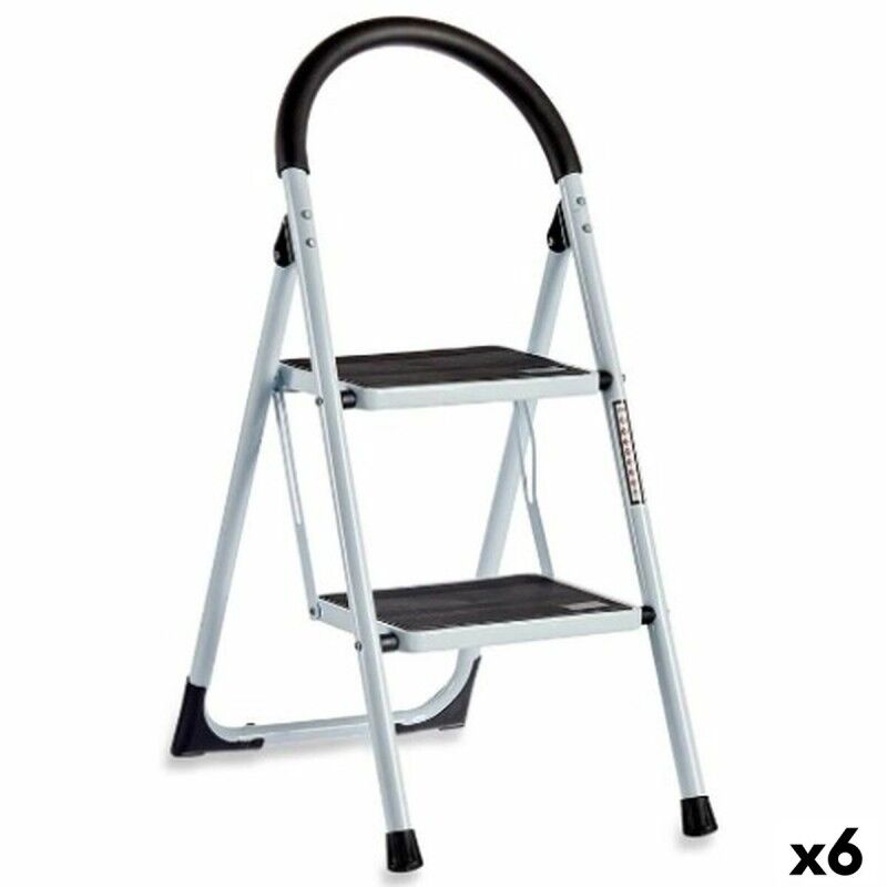 Kipit|Escadote dobrável Kipit KX1402-GREY429 Branco Preto Cinzento Metal 38 x 50 x 84 cm (6 Unidades) Kipit|Escadote dobrável Kipit KX1402-GREY429 Branco Preto Cinzento Metal 38 x 50 x 84 cm (6 Unidades)