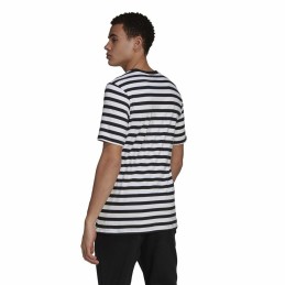 Camisola de Manga Curta Homem Essentials Stripey Adidas Embroidered Logo Preto