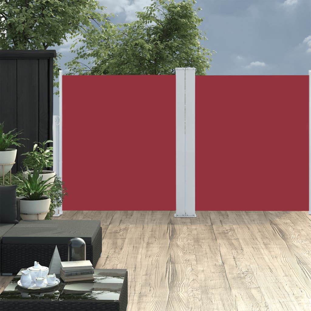 vidaXL Toldo lateral retrátil 160x600 cm vermelho