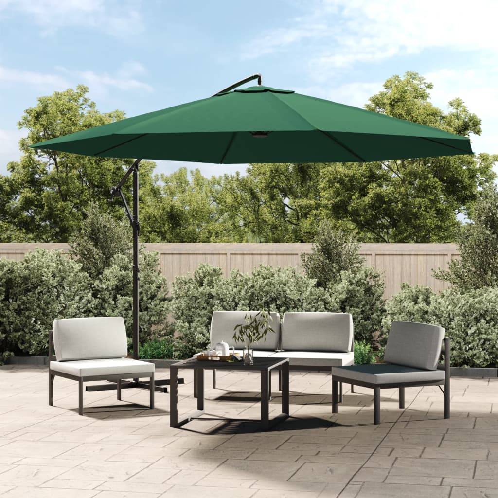 vidaXL Guarda-sol cantilever 3,5 m verde