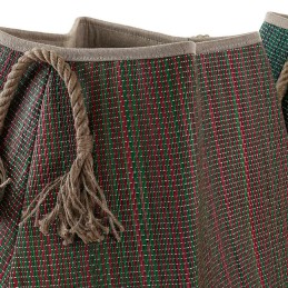 Cabaz DKD Home Decor 8424001834440 Vermelho Castanho Verde Fibra natural 40 x 40 x 38 cm Boho (2 Unidades)