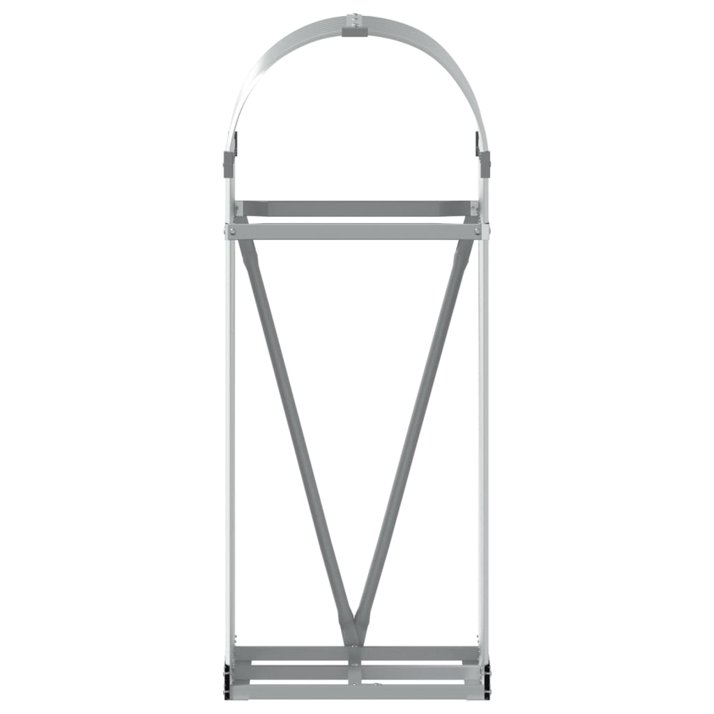 vidaXL Suporte de lenha 40x45x100 cm aço galvanizado prateado