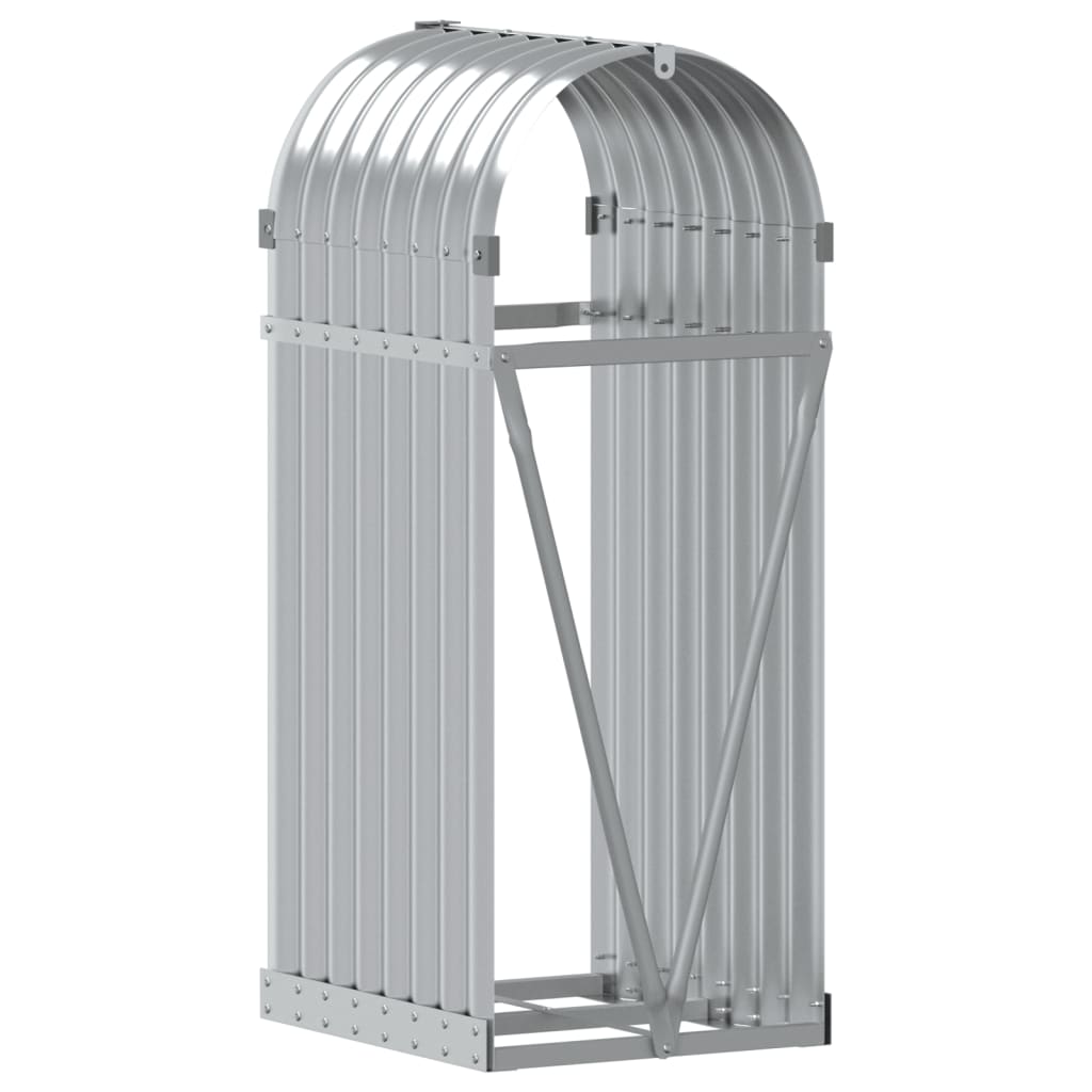 vidaXL Suporte de lenha 40x45x100 cm aço galvanizado prateado