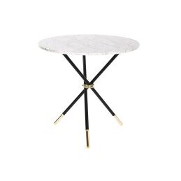 Home ESPRIT|Mesa de apoio Home ESPRIT Preto Natural Cristal Abeto 46 x 46 x 55,5 cm