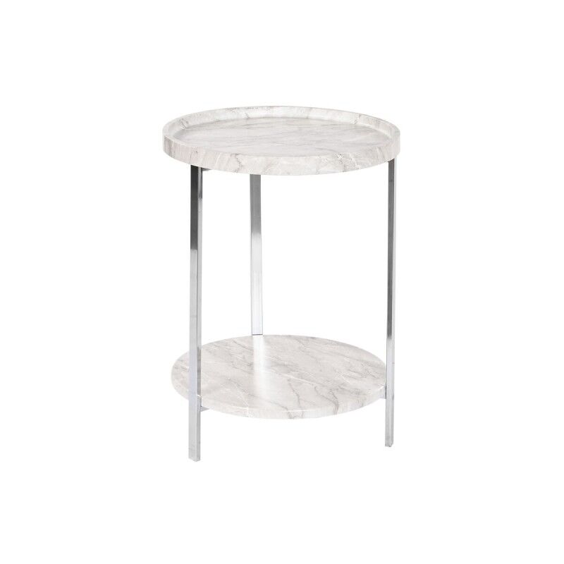 DKD Home Decor|Mesa de apoio DKD Home Decor Branco Prateado Metal Madeira MDF 40 x 40 x 53 cm DKD Home Decor|Mesa de apoio DKD Home Decor Branco Prateado Metal Madeira MDF 40 x 40 x 53 cm
