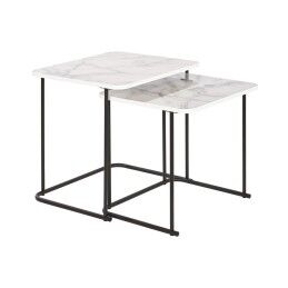 DKD Home Decor|Mesa de apoio DKD Home Decor Pele Ferro Lacado (40 x 40 x 56 cm)