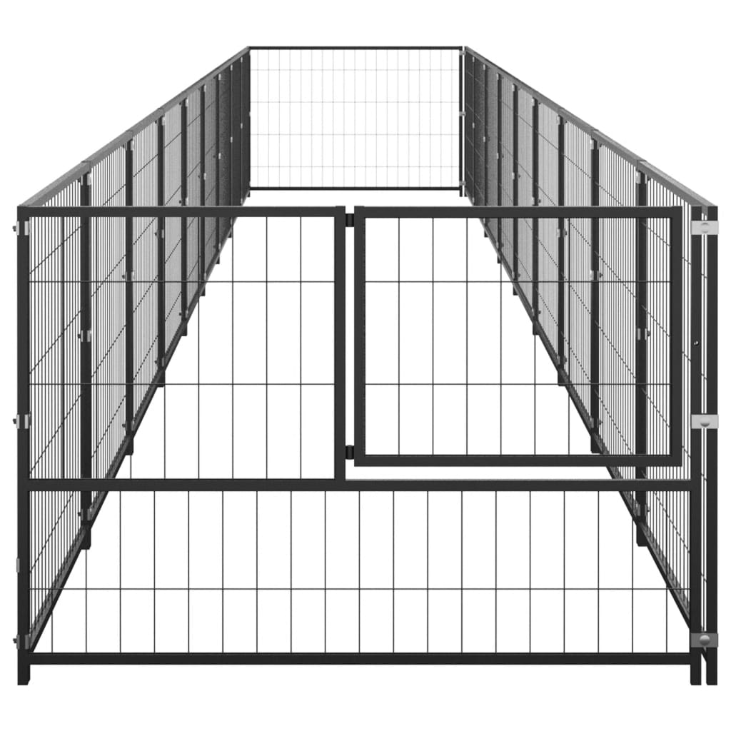 vidaXL Canil para cães 9 m² aço preto