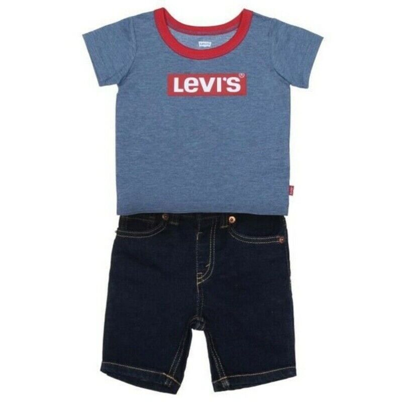 Levi's|Conjunto de Desporto para Bebé Levi's STRETCH DENIM SHORT Azul