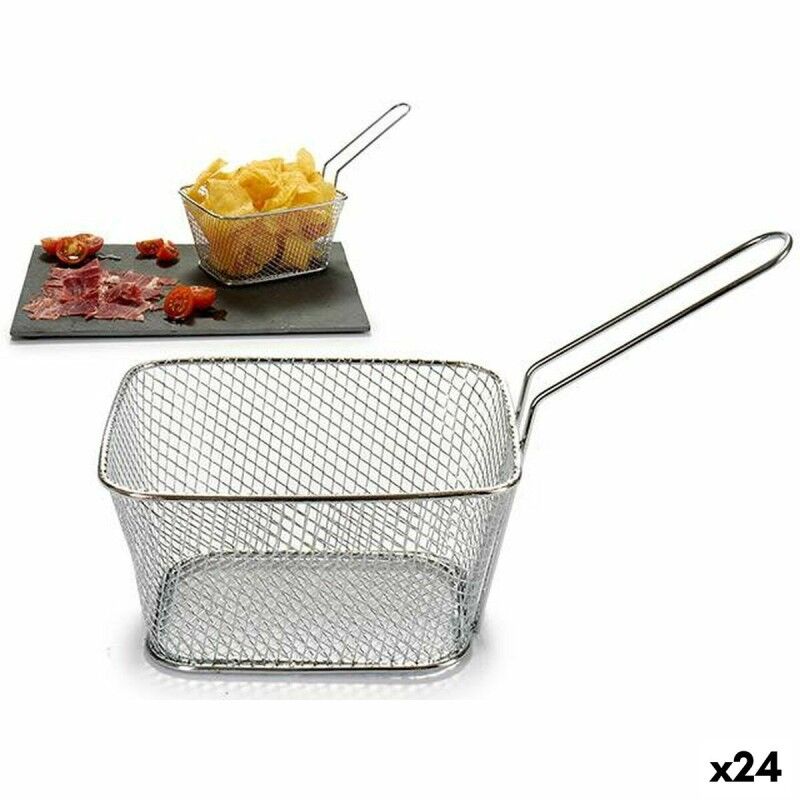 Kinvara|Cesto para Servir Aperitivos Kinvara 50687 Prateado Ferro 24 x 13 x 11 cm (24 Unidades) Kinvara|Cesto para Servir Aperitivos Kinvara 50687 Prateado Ferro 24 x 13 x 11 cm (24 Unidades)