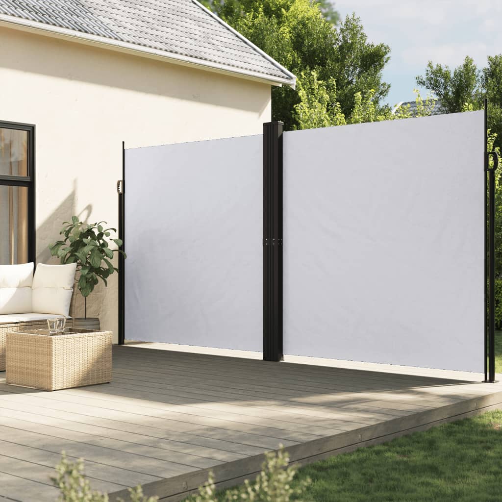 vidaXL Toldo lateral retrátil 200x600 cm branco