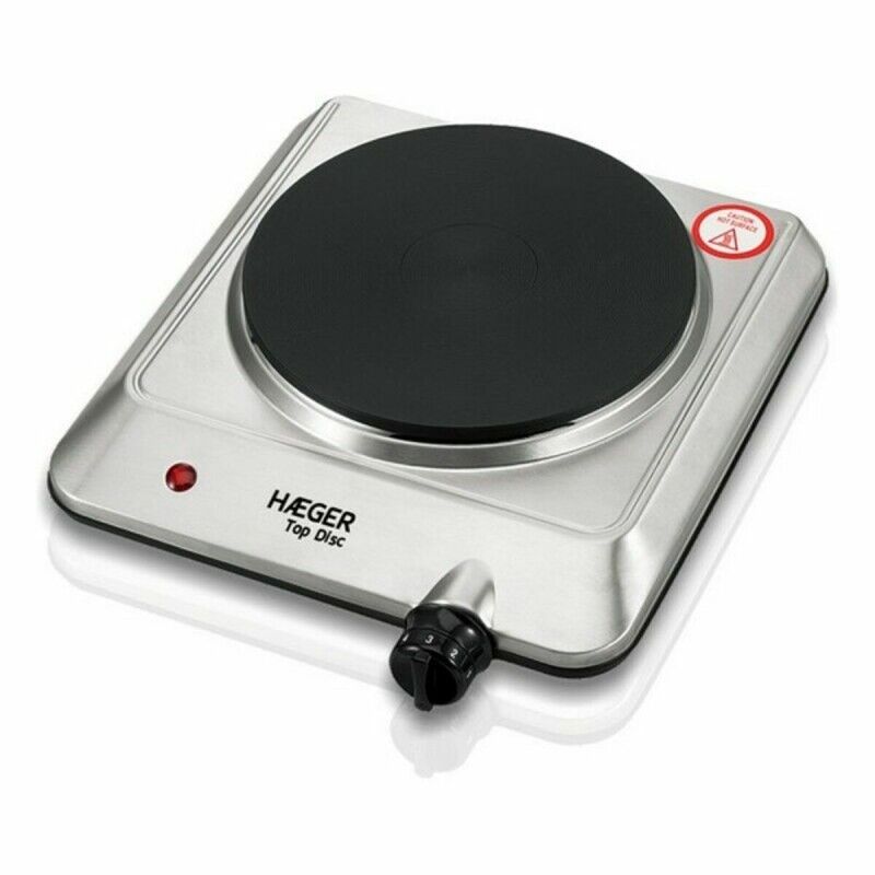 Haeger|Fogão Eléctrico Haeger HP-01S.014A Aço inoxidável 1 Fogão Preto Prateado 1500W