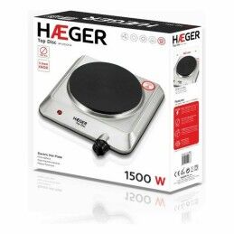Haeger|Fogão Eléctrico Haeger HP-01S.014A Aço inoxidável 1 Fogão Preto Prateado 1500W