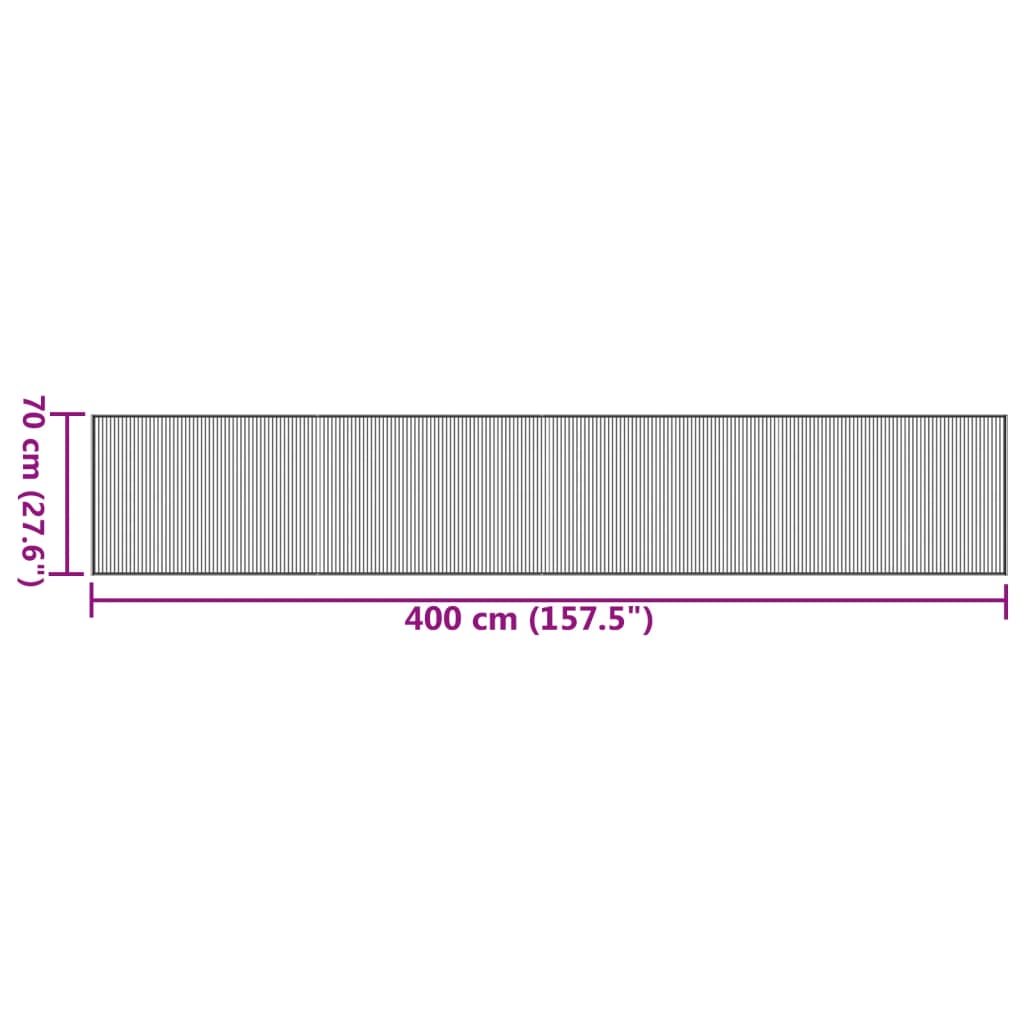 vidaXL Tapete retangular 70x400 cm bambu castanho-escuro