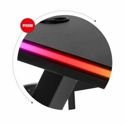 Huzaro|Mesa de Escritório Gaming Huzaro HZ-Hero 5.0 RGB Preto Aço Fibra de carbono 116 x 69,5 x 59 cm