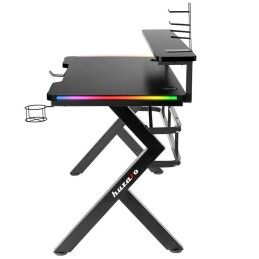 Huzaro|Mesa de Escritório Gaming Huzaro HZ-Hero 5.0 RGB Preto Aço Fibra de carbono 116 x 69,5 x 59 cm