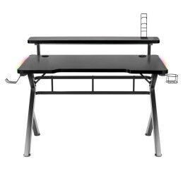 Huzaro|Mesa de Escritório Gaming Huzaro HZ-Hero 5.0 RGB Preto Aço Fibra de carbono 116 x 69,5 x 59 cm