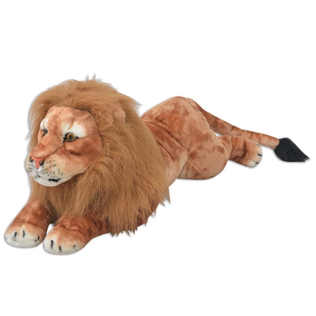 vidaXL Leão de peluche, castanho, XXL