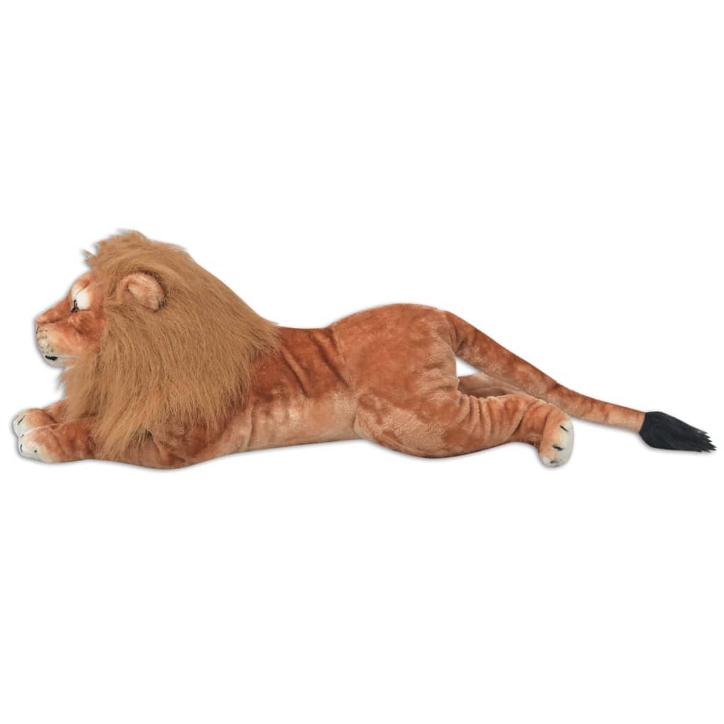 vidaXL Leão de peluche, castanho, XXL