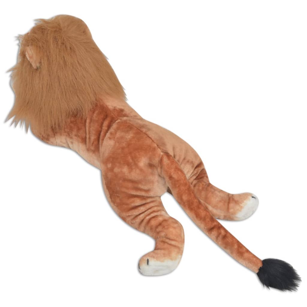 vidaXL Leão de peluche, castanho, XXL