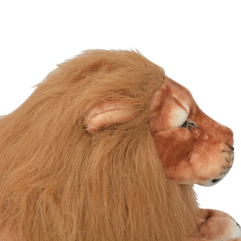 vidaXL Leão de peluche, castanho, XXL