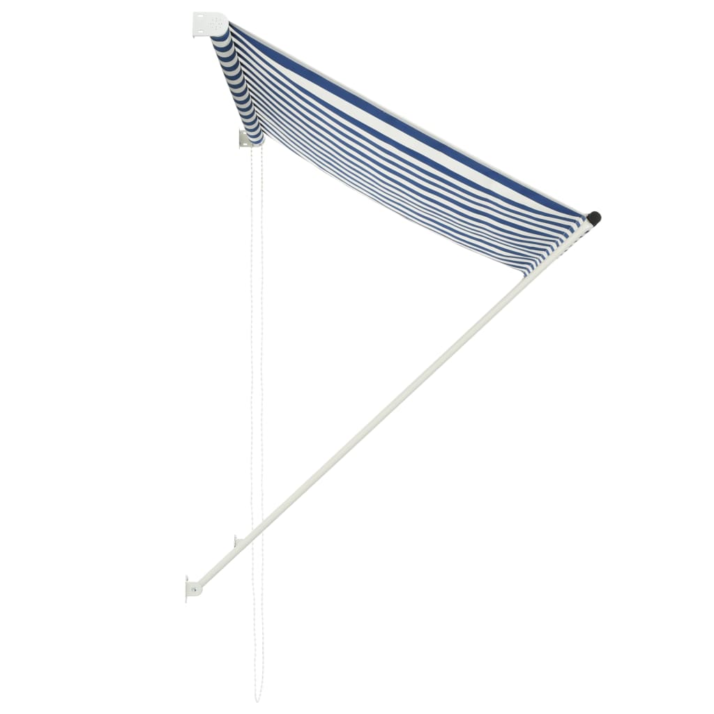 vidaXL Toldo retrátil 150x150 cm azul e branco