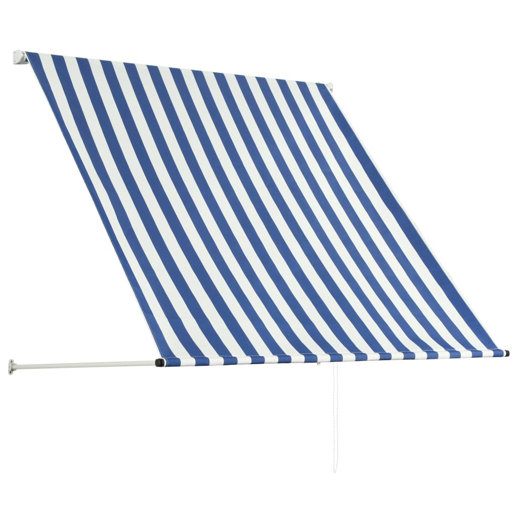 vidaXL Toldo retrátil 150x150 cm azul e branco