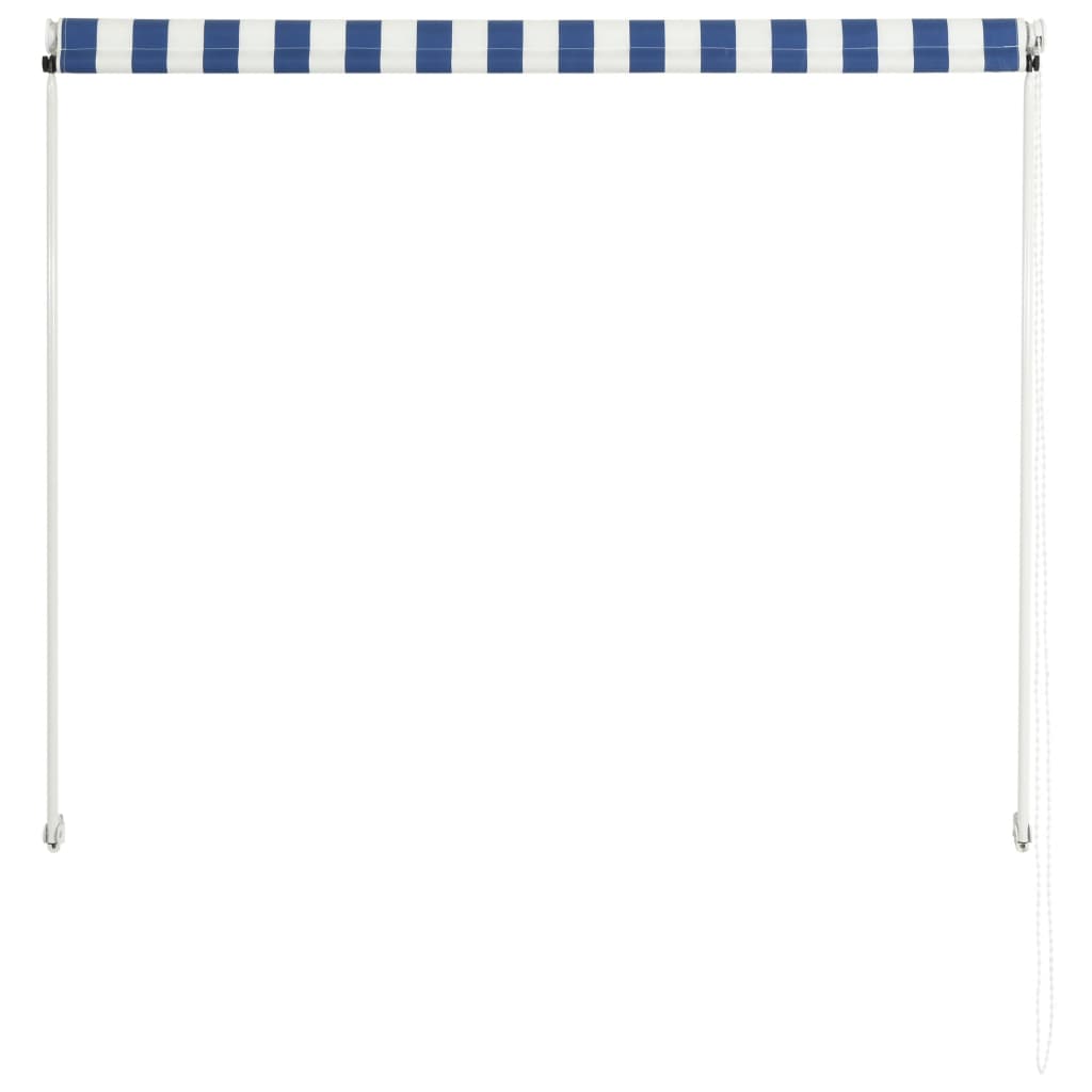 vidaXL Toldo retrátil 150x150 cm azul e branco