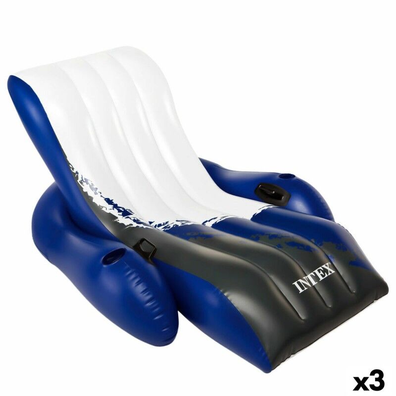 Intex|Cadeirão de piscina insuflável Intex Floating Recliner Azul Branco 180,3 x 66 x 134,6 cm (3 Unidades) Intex|Cadeirão de piscina insuflável Intex Floating Recliner Azul Branco 180,3 x 66 x 134,6 cm (3 Unidades)
