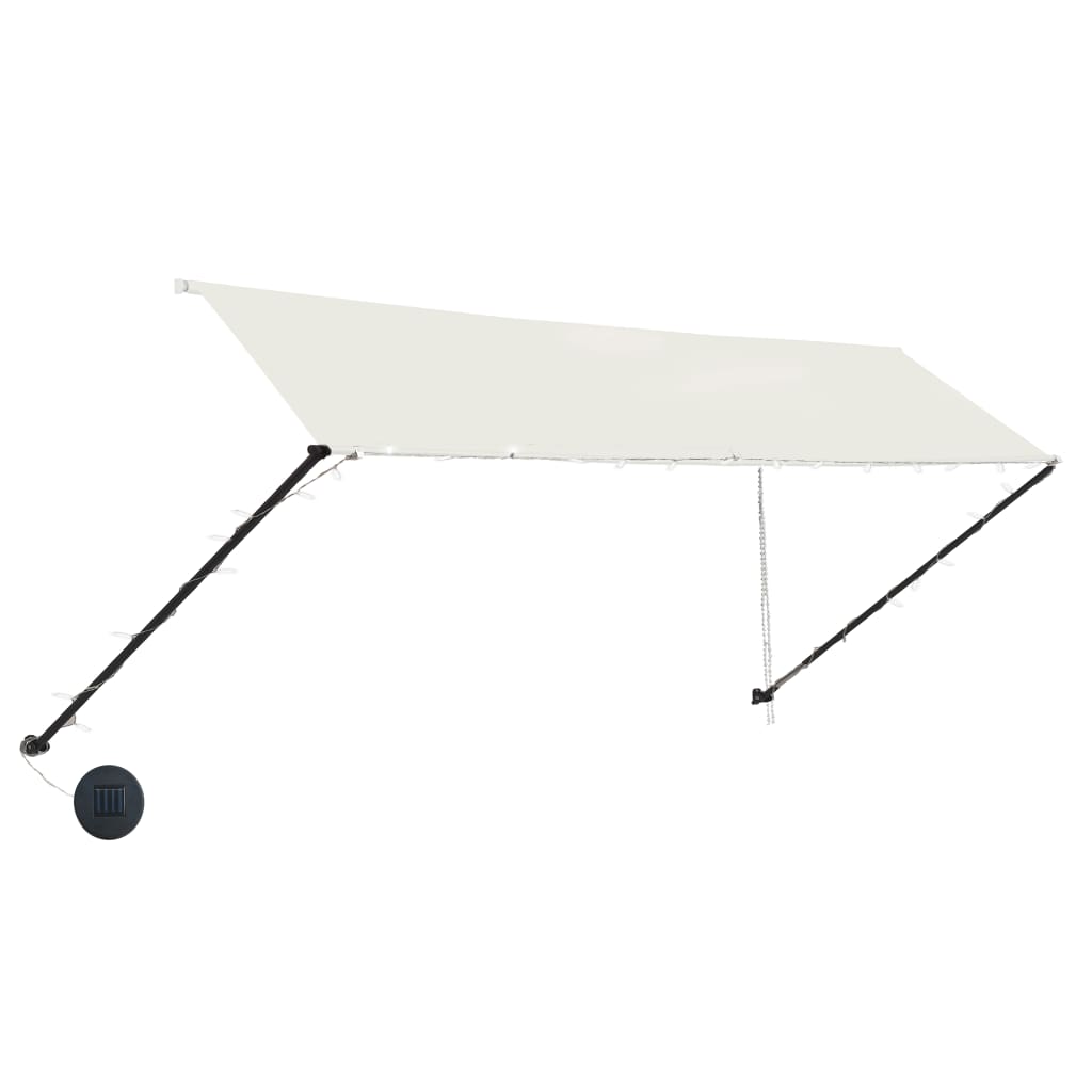 vidaXL Toldo retrátil com LED 350x150 cm creme