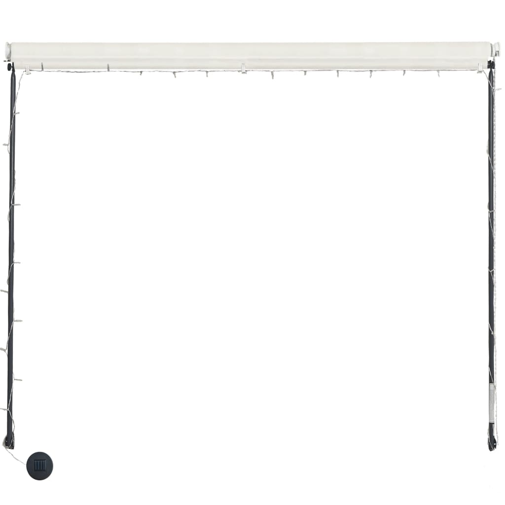 vidaXL Toldo retrátil com LED 350x150 cm creme