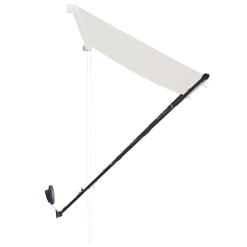 vidaXL Toldo retrátil com LED 350x150 cm creme