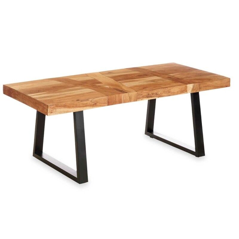 Gift Decor|Mesa de apoio Trama 120 x 60 x 48 cm Castanho Preto Acácia Gift Decor|Mesa de apoio Trama 120 x 60 x 48 cm Castanho Preto Acácia