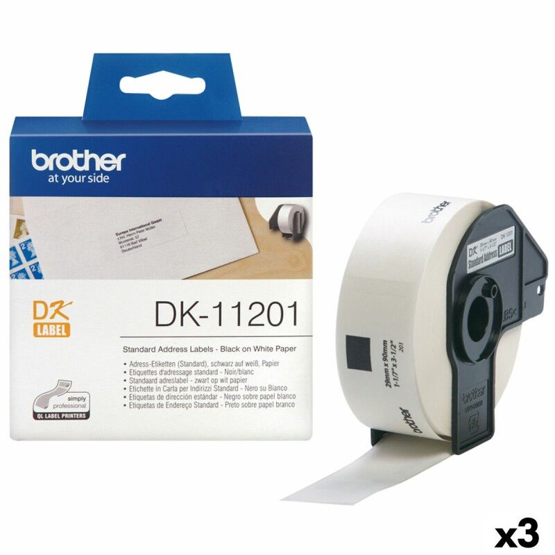 Brother|Etiquetas para Impressora Brother DK-11201 Branco 29 x 90 mm Preto Preto/Branco (3 Unidades) Brother|Etiquetas para Impressora Brother DK-11201 Branco 29 x 90 mm Preto Preto/Branco (3 Unidades)