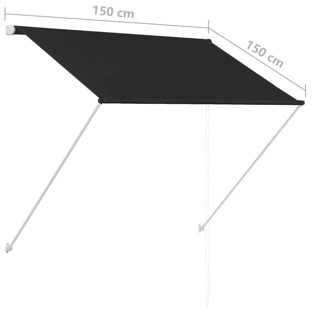 vidaXL Toldo retrátil 150x150 cm antracite