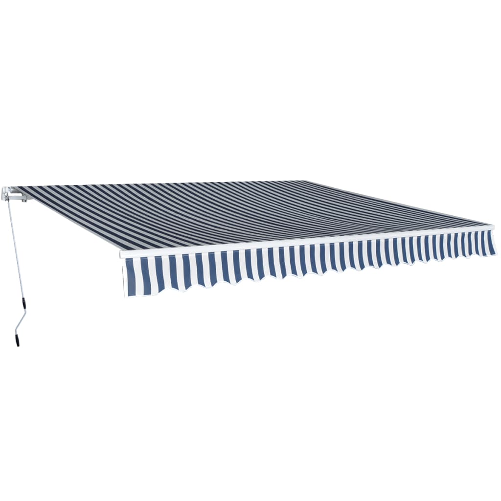 vidaXL Toldo dobrável manual 400 cm azul/branco