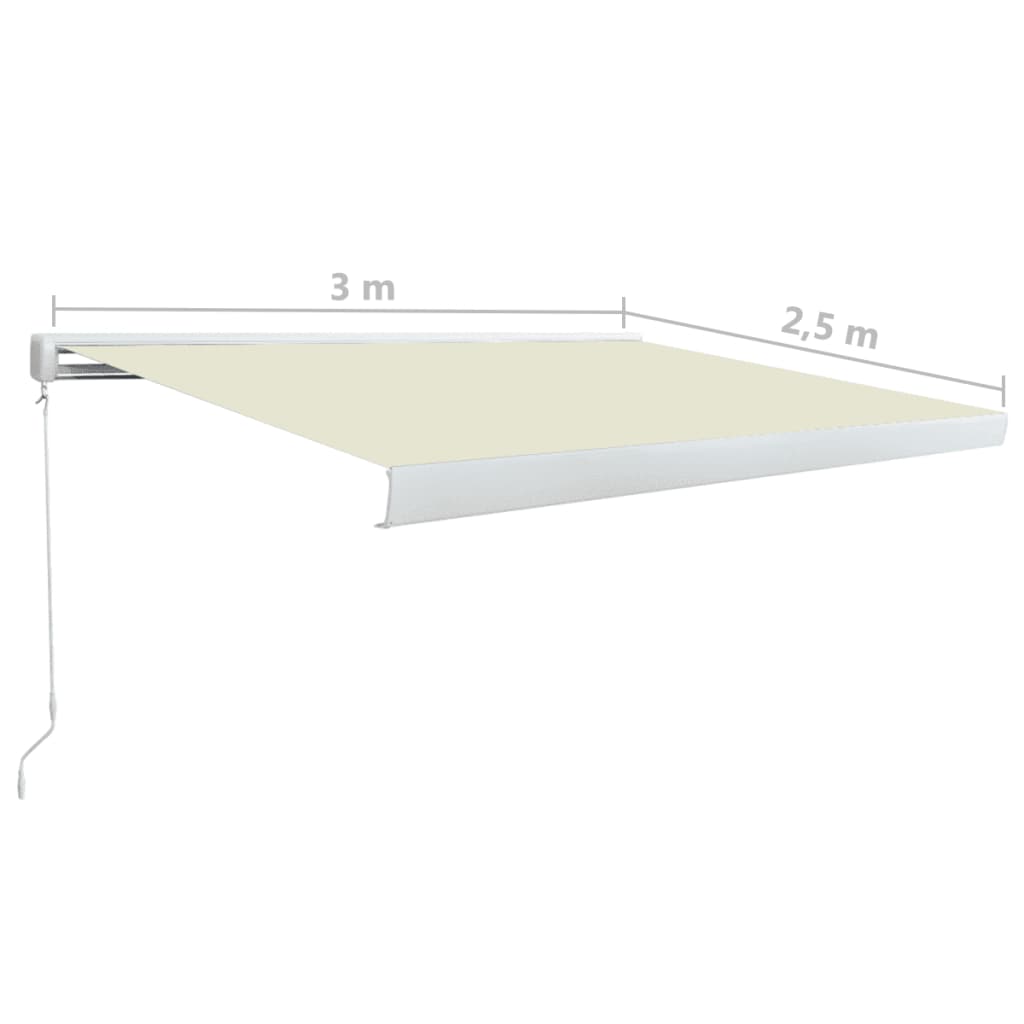 vidaXL Toldo manual com caixa 300x250 cm creme