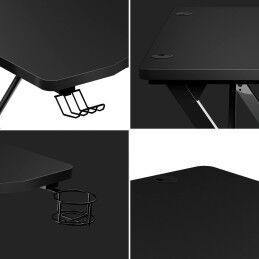 Huzaro|Secretária Huzaro HZ-Hero 1.8 Black Preto Aço