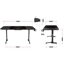 Huzaro|Mesa de Escritório Gaming Huzaro HZ-Hero 4.7 Preto Madeira MDF 160 x 75 cm