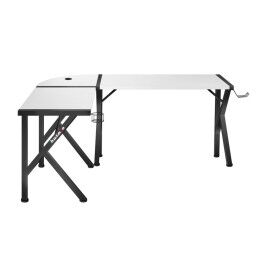 Huzaro|Secretária Huzaro Hero 6.3 Branco Preto Aço Fibra de carbono 154 x 74 x 117 cm